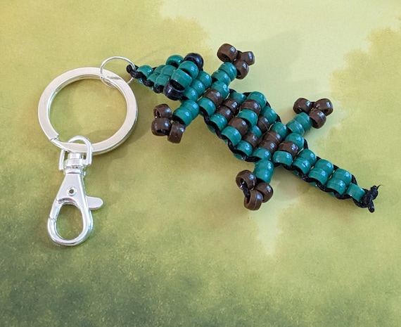 Pony Beads Keychain, Crocodile Alligator Lizard Beaded Lanyard Ornament, Purse Backpack Accessories, Back To School Birthday Gift, 10 Pcs