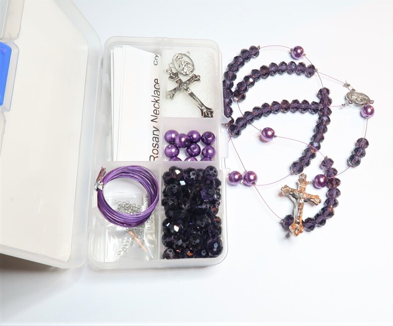 Rosary Prayer Necklace DIY Kit Rosaries Making Supplies Kit Etsy