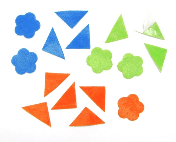 Scrapbooking Stickers, Felt Stickers For Craft Assortment Adhesive, Triangle Flower Basket Stuffers Supplies, 16 pcs / bag, Pack Of 24 bag