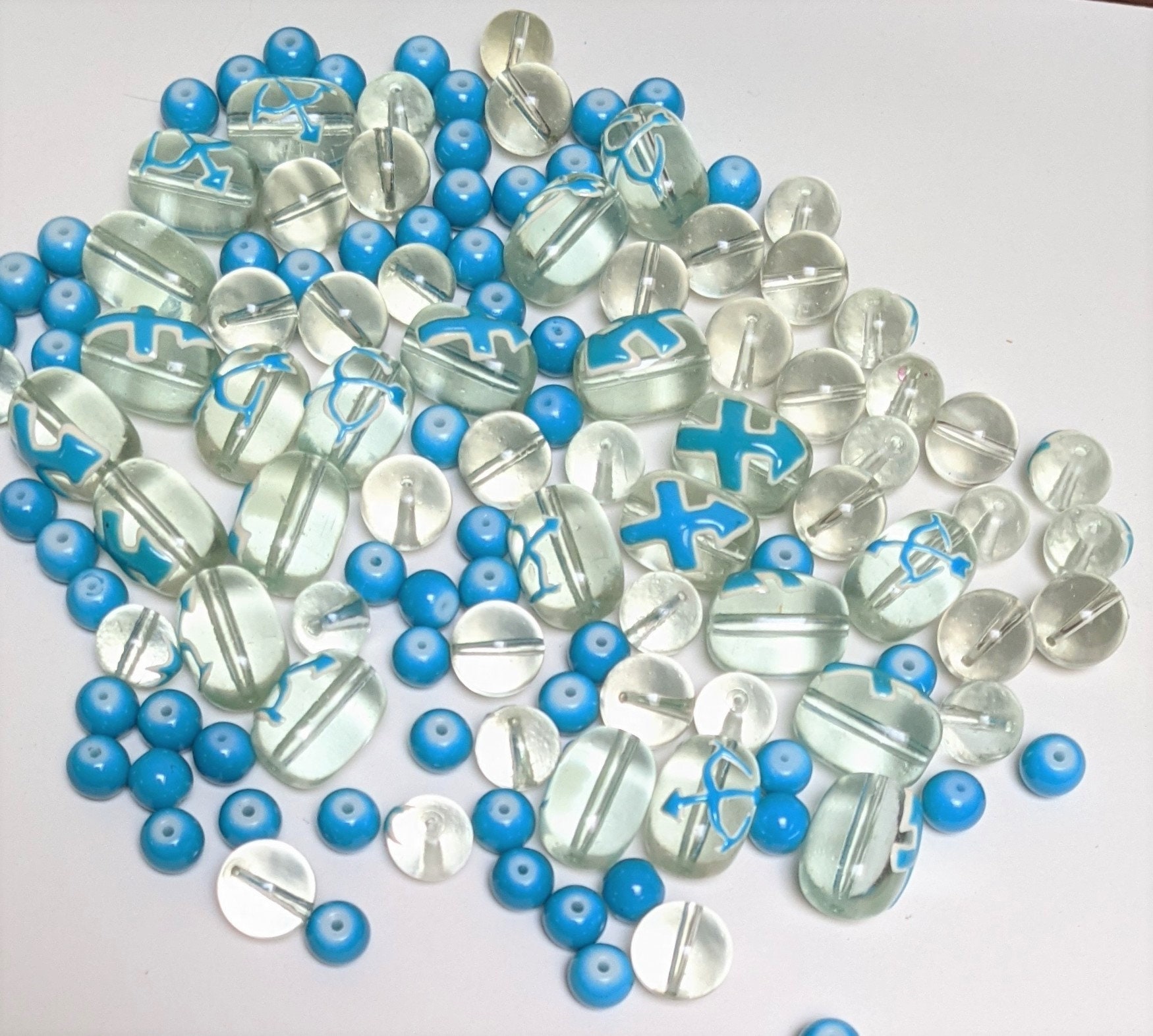 Mixed Small Glass Beads, 1.5 Oz Jewelry Making Beads, Craft Beads