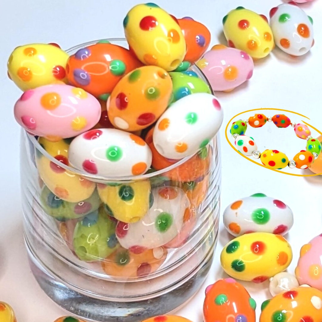 Easter Egg Beads for Garland Bracelet Making, Craft DIY Jewelry