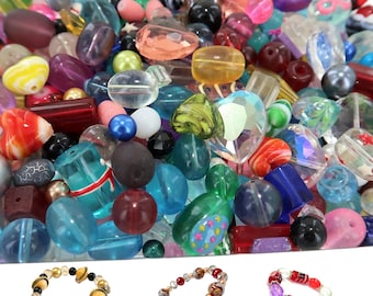 Glass Beads Bulk Assortment for Bracelet Making, Craft DIY Jewelry Supplies, Preschool Supplies, Birthday Christmas Gift for Beader, 2 lb