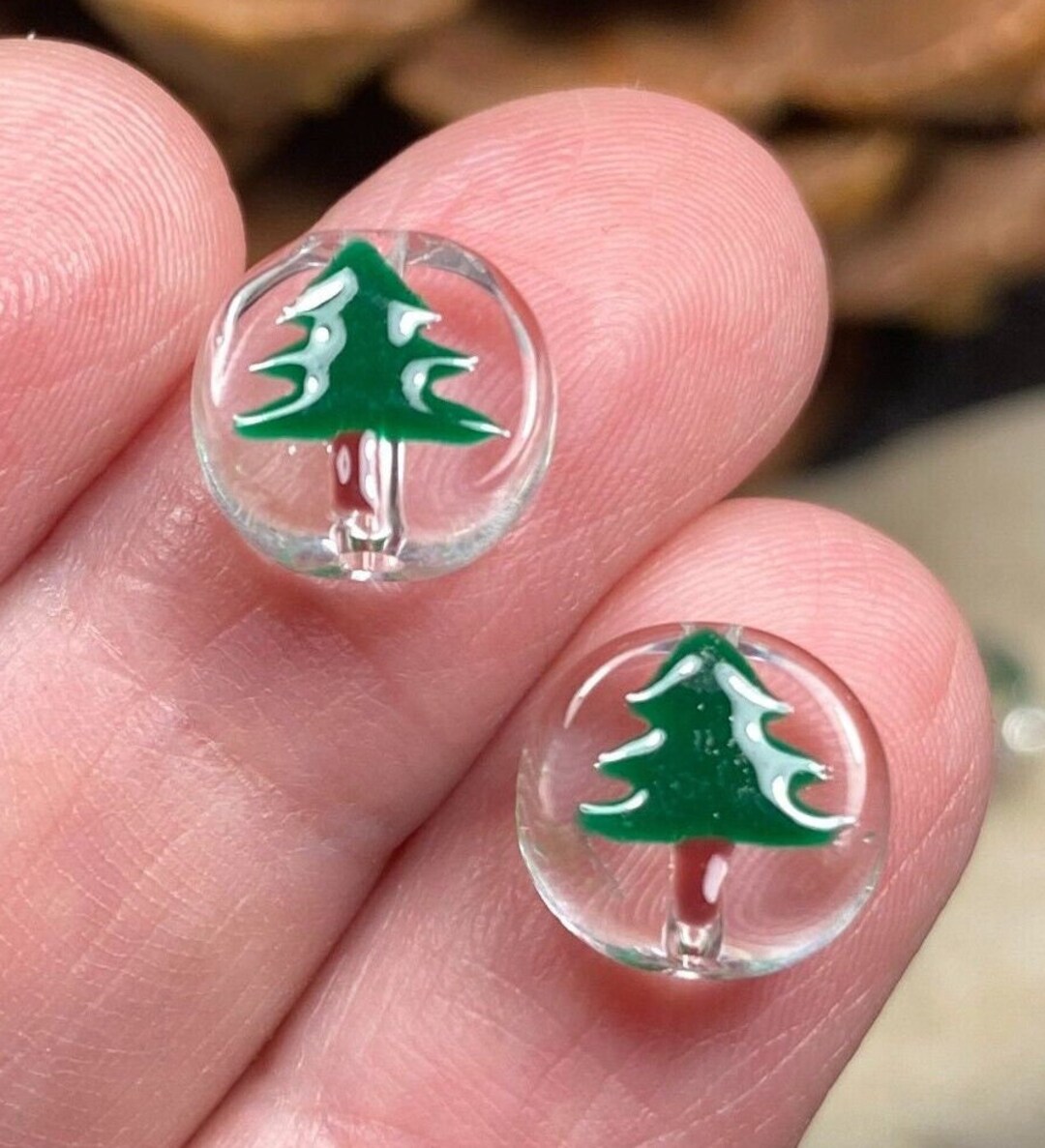 Christmas Tree Beads Merry Xmas Glass Beads Bulk DIY Jewelry Etsy