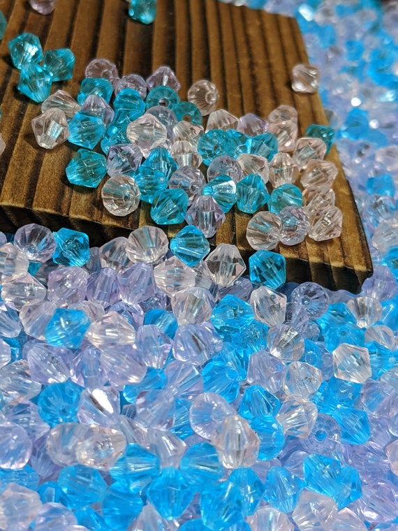 Faceted Mix Pastel  Plastic Beads 6mm Bicone_ 0.5lb per bag_ 2 Color range available
