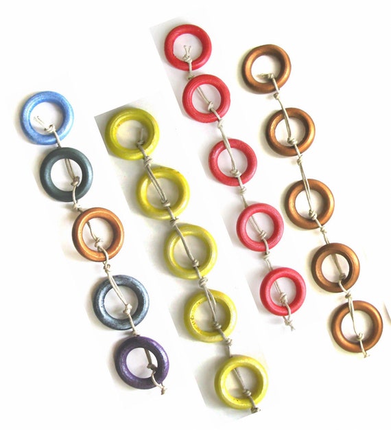 Wood Loop For Ring Toss Game - Wooden Hoops For Jewelry Making - Napkin Ring Holder - 4 Colors Available - 5 pc Per Std - Pack of 2 std