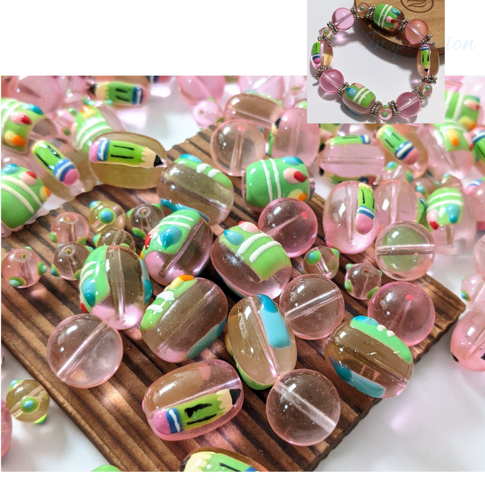Glass Beads for Bracelet Jewelry Making, Glass Beads Bulk, Craft DIY Beading  Assorted Round 8mm Spacer Bead Finding, Gift for Beader 200 Pcs 