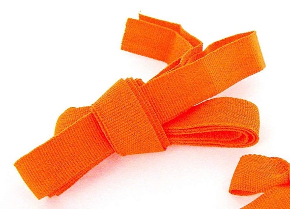 Scrapbooking Embellishments | DIY Crafts Supplies | Satin Ribbon Embellishment 5/8" x 10" to 65" Pre-Cut Cloth Strips-20 Pcs, Orange