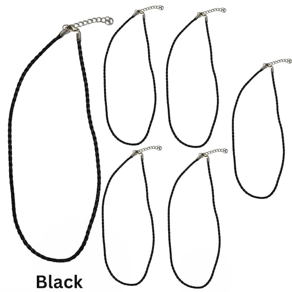 Imitation Leather Braided Necklace Cord with Clasp for Pendant, 17 Inch, DIY Jewelry Supplies, Gift for Makers, 7 Selections, Pack of 6