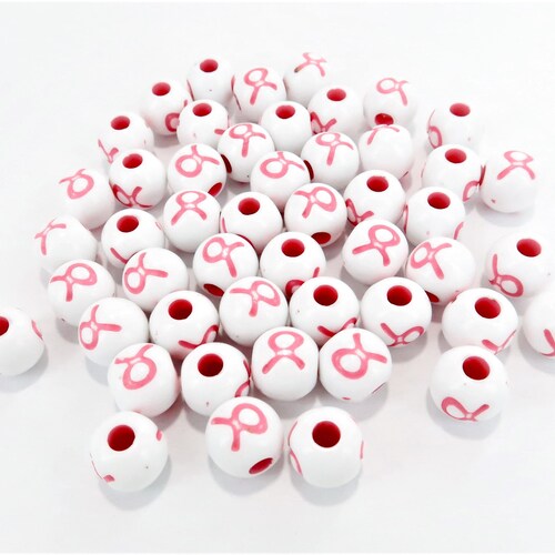 Ribbon Beads Cancer Awareness Glass Beads for Jewelry Making Etsy