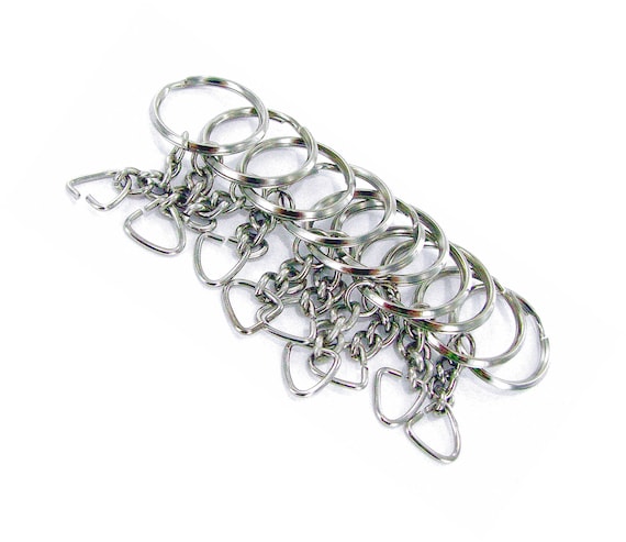 DIY Keychain Keyrings, Silver Keychain for Crafts Making Supplies