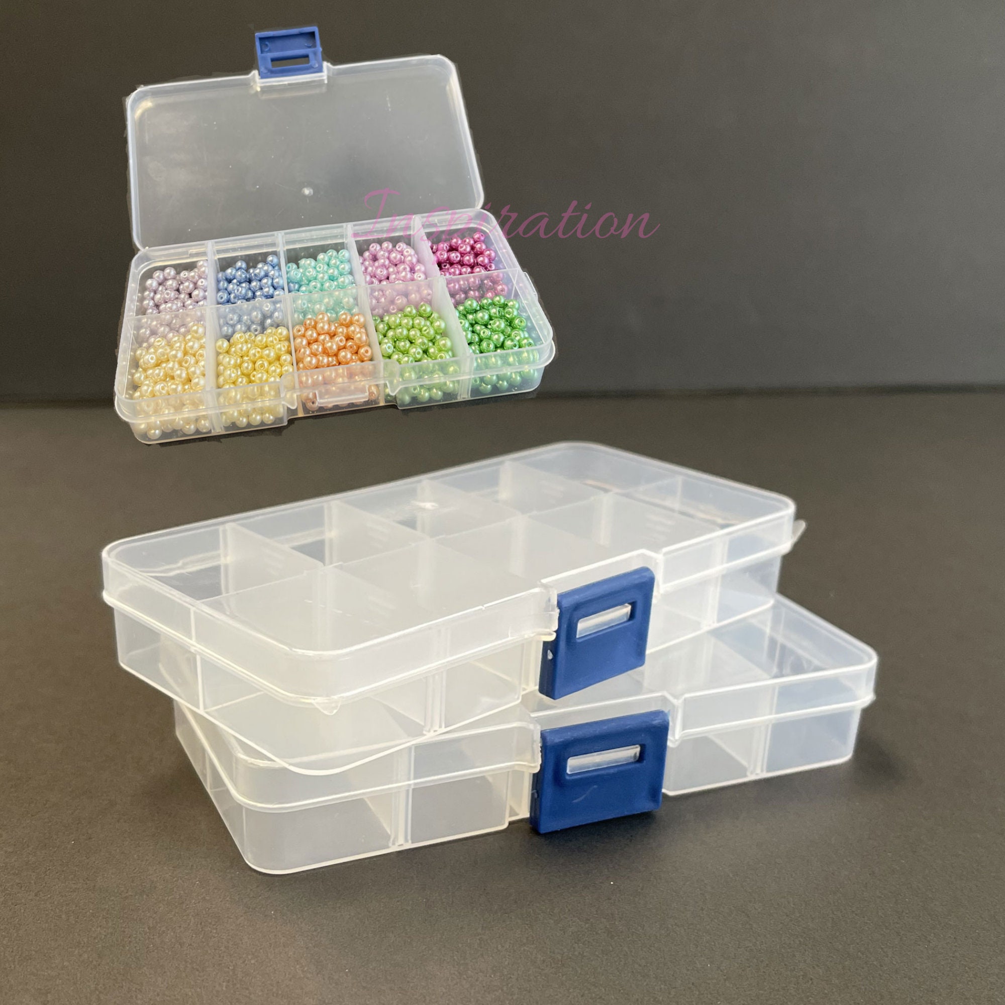 3 Pack Jewelry Organizer Box for Earrings, Clear Plastic Bead Storage  Containers for Crafts (36 Compartments)