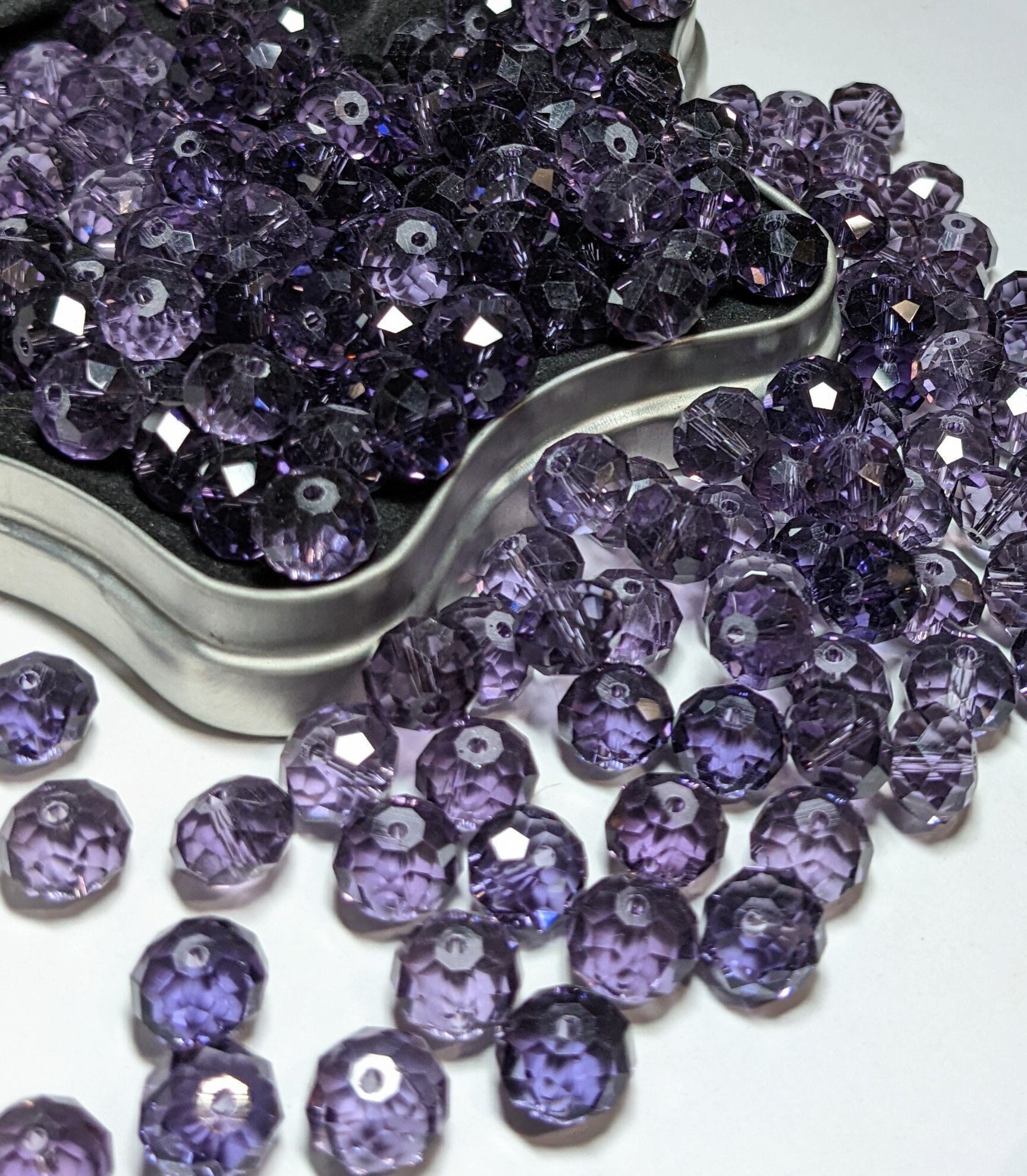 PURPLE Crystal Beads Round 8mm Beads for Jewelry Making Bulk 180 pcs Glass  Beads