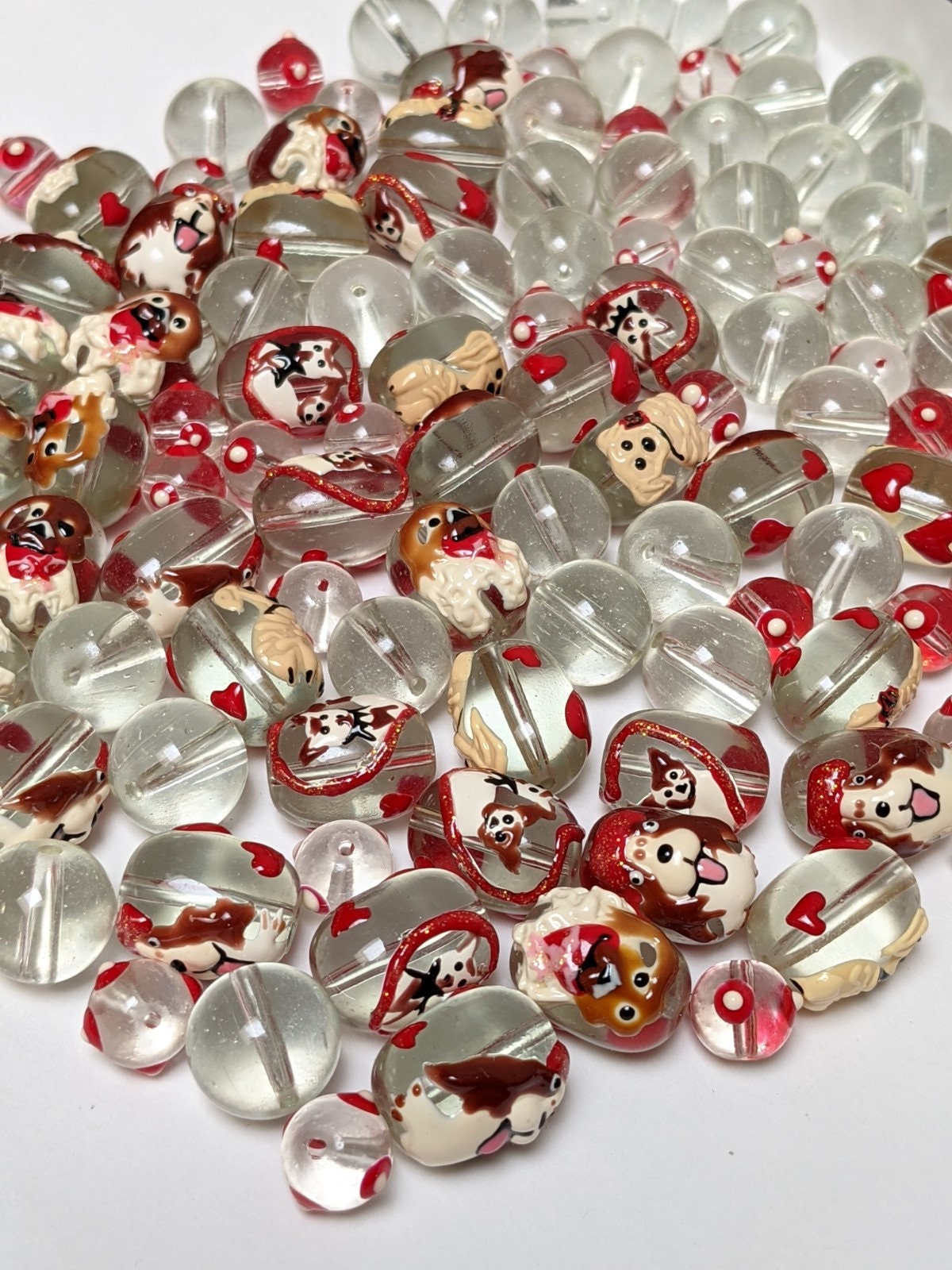 Glass Beads Bulk for Bracelet Making, Animal Dogs Pet Lover Memorial  Remembrance Bead, DIY Jewelry Supplies, Gift for Beader, 140 Pcs 