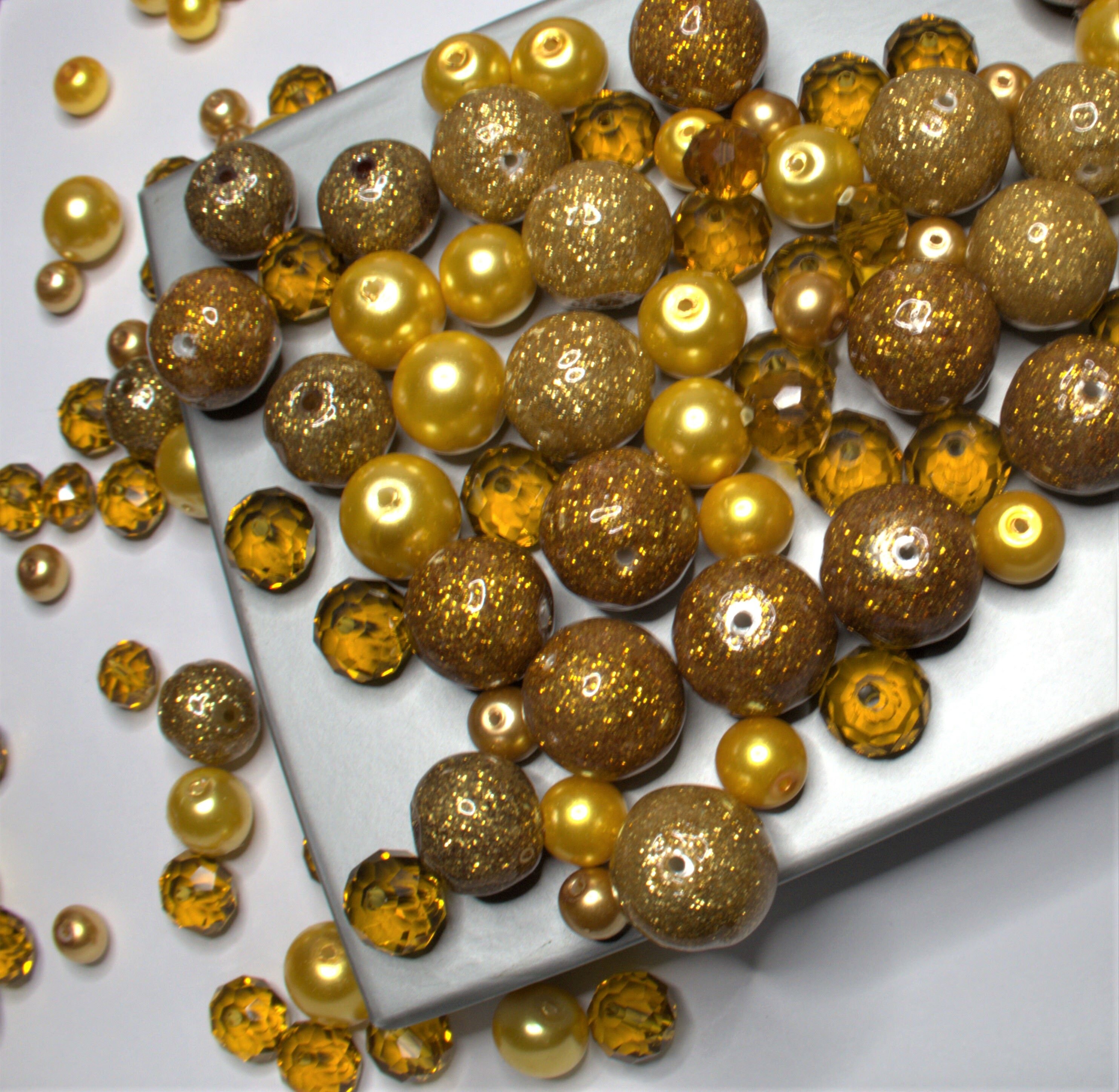 Bulk Beads for Jewelry Making 10 lb Mix Glass Beads Brown Yellow