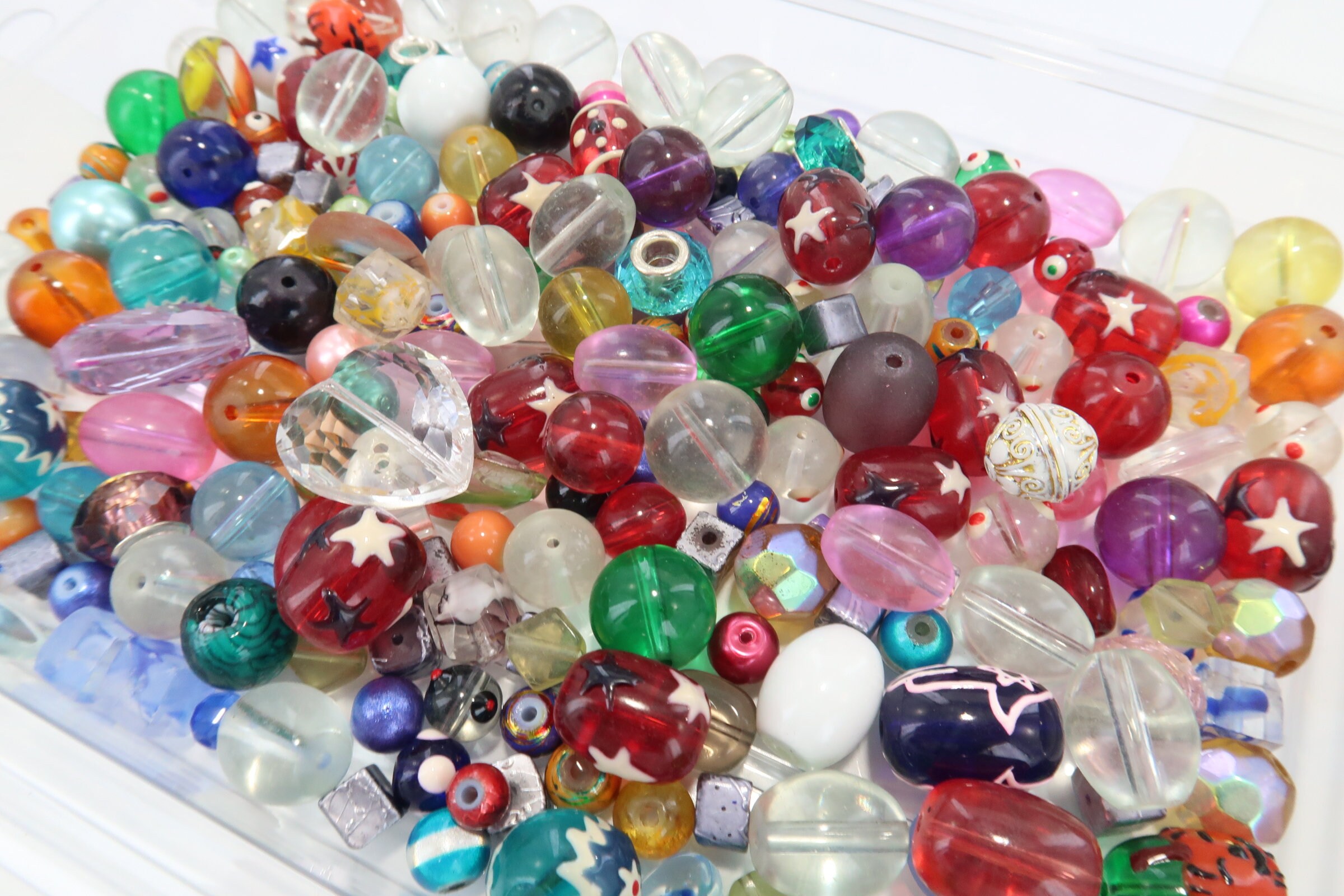 Glass Beads For Bracelet Making, Bulk Beads Assortment, DIY Jewelry  Supplies, Gift For Beader, Basket Stuffers, 2 lb 