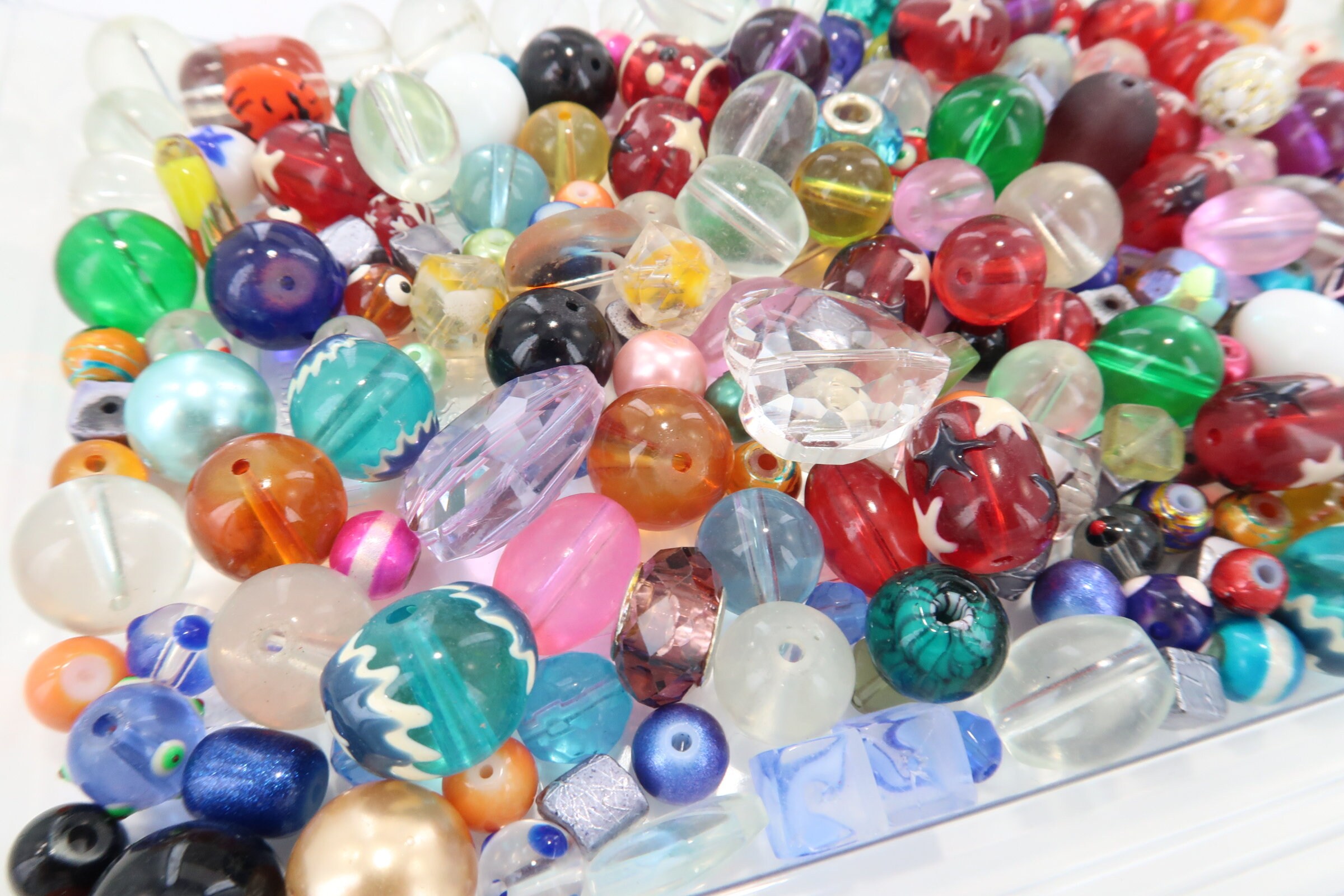 Glass Beads For Bracelet Making, Bulk Beads Assortment, DIY Jewelry  Supplies, Gift For Beader, Basket Stuffers, 2 lb 