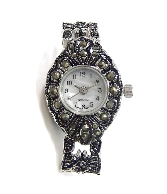 Watch Face For Bracelet Jewelry Craft Making, Antiques Silver Victoria Time Piece For Interchangeable Bands, DIY Watch Supplies, 1 pc