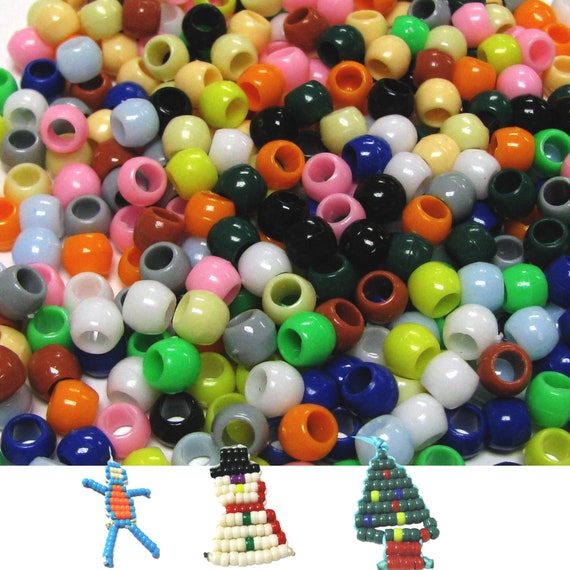 Pony Beads Crafts Bulk For Hair, Preschool Crafts, Keychain Supplies, DIY Jewelry Supplies, Gift For Beader, 6x7mm Asst Color, 1Lb, 4300 pcs