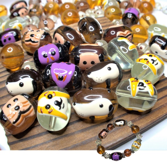 Glass Beads Bulk for Bracelet Making, Animal Dogs Pet Lover Memorial  Remembrance Bead, DIY Jewelry Supplies, Gift for Beader, 140 Pcs 