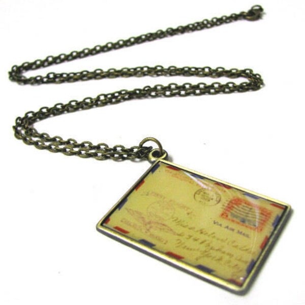 Long Chain Necklace with  Epoxy Letter /  Mini Metal Camera Pendant_ 2 Styles available