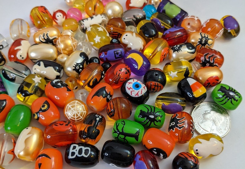 Halloween Beads Bulk Halloween DIY Spooky Beads Glass for Etsy