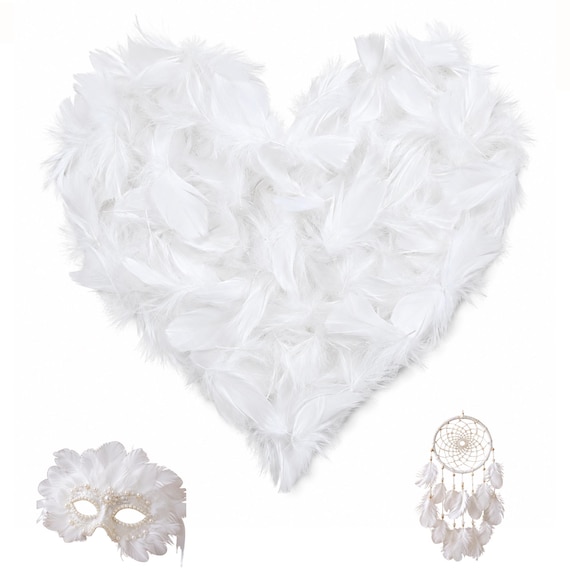 White Feathers for Crafts, DIY Dream Catcher Supplies, Party Decoration, 1.5" ~ 2", 400 Pcs