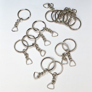 DIY Keychain keyrings, Silver Keychain For Crafts Making Supplies, Split Ring 30mm Keychain Bulk, Gift For Maker, Pack of 50 Pcs