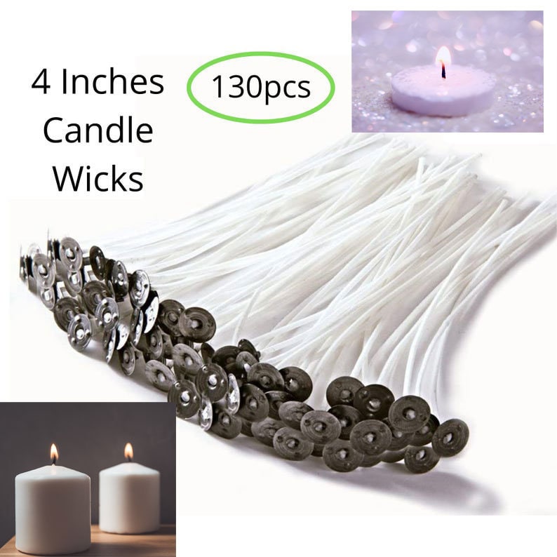 Candle Wicks Bulk for Beeswax, Paraffin Wax Candle Making Low Smoke,  Centering Device Included, DIY Candle Supplies, 4, 6, 8, 10 Inch 