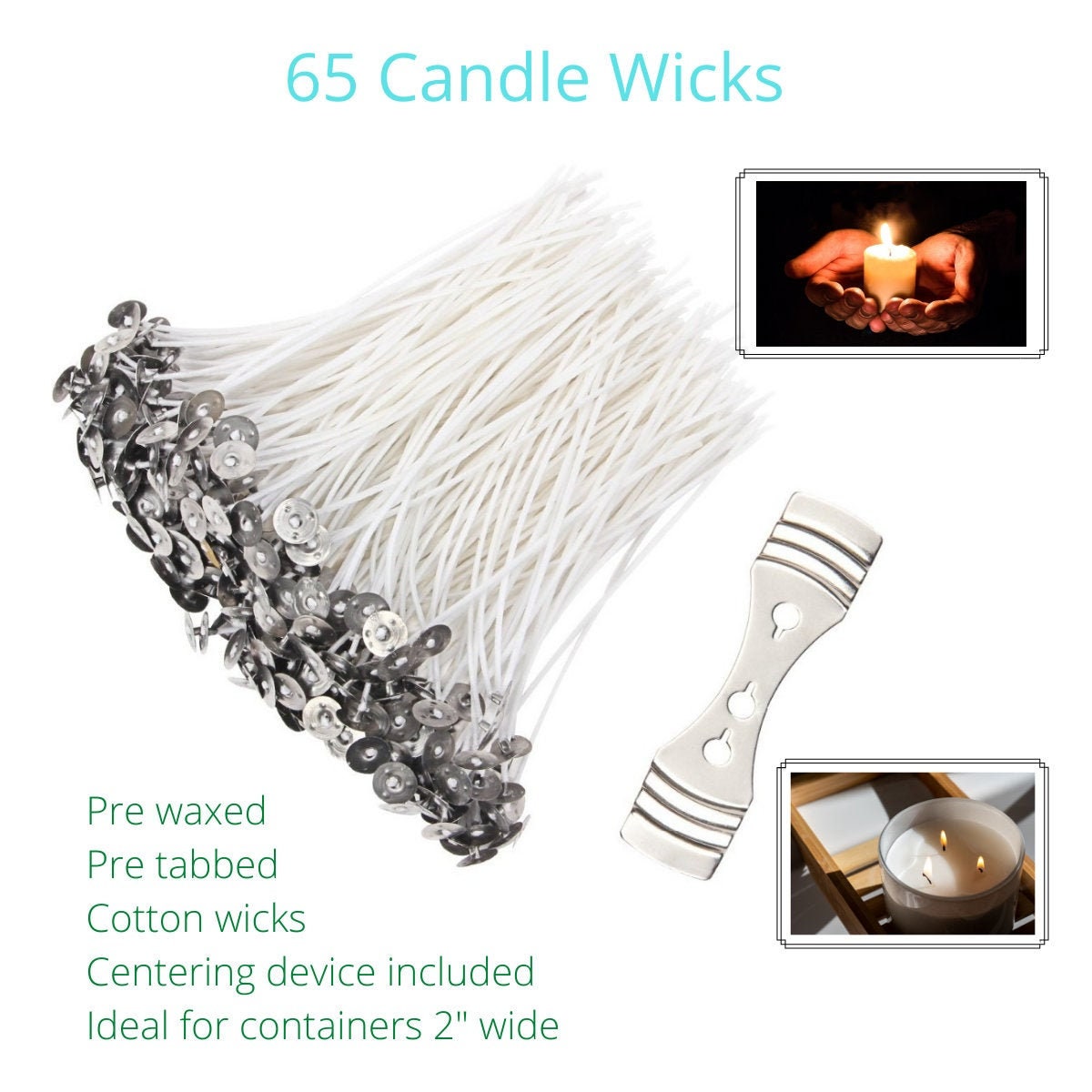 Candle Wick,100 Piece Candle Wicks for Candle Making DIY, 6 Inch Pre-Waxed  Cotton Wick with Tabs