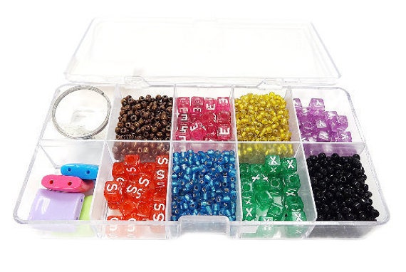 Summer Beads Craft - Bead Kit For Jewelry Making - DIY Craft Jewelry Supplies Kit For Children Girls - Assorted Beads - Black & White 1 kit