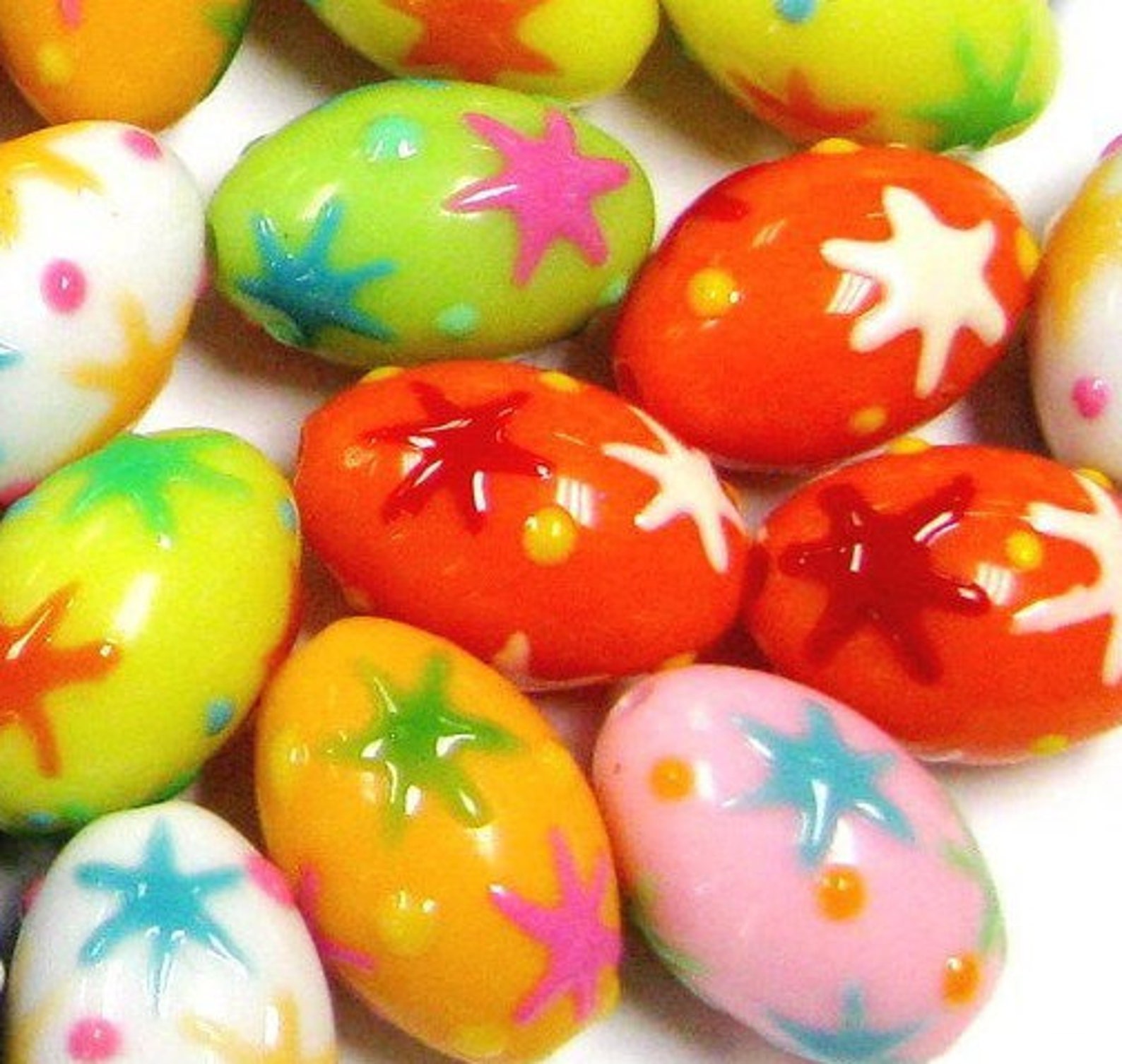 Acrylic Beads Bulk Easter Beads Egg Shape Beads Easter Etsy