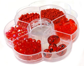 Beads Kit For Jewelry Making - Stay At Home Crafts Kits For Adult Kids - Assorted Plastic Beads and Components in Box - 4 Selections