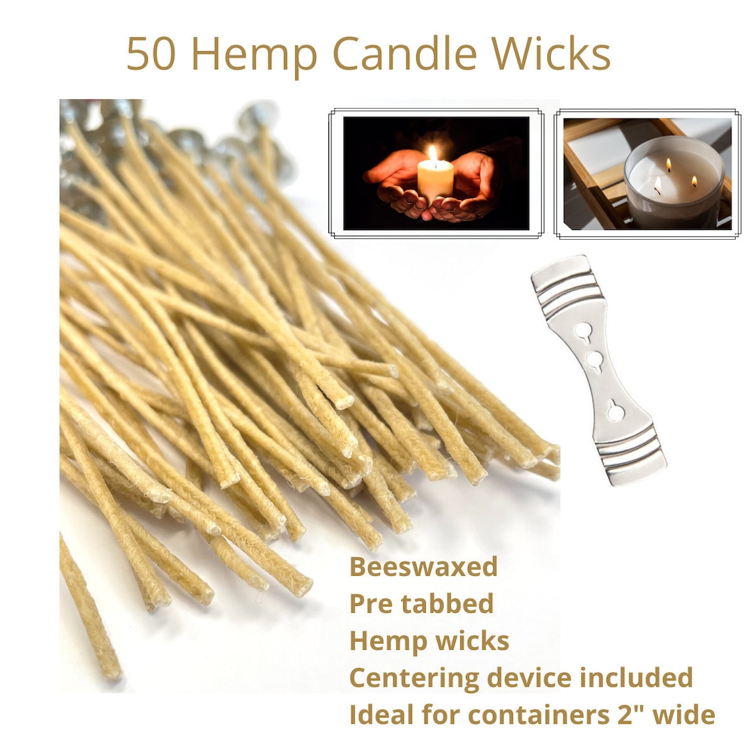  Bulk Candle Wicks 100 Pcs with 60Pcs Candle Wick Stickers and  10 Pcs Wooden Candle Wick Centering Device for Soy Beeswax Candle Making  (6inch)
