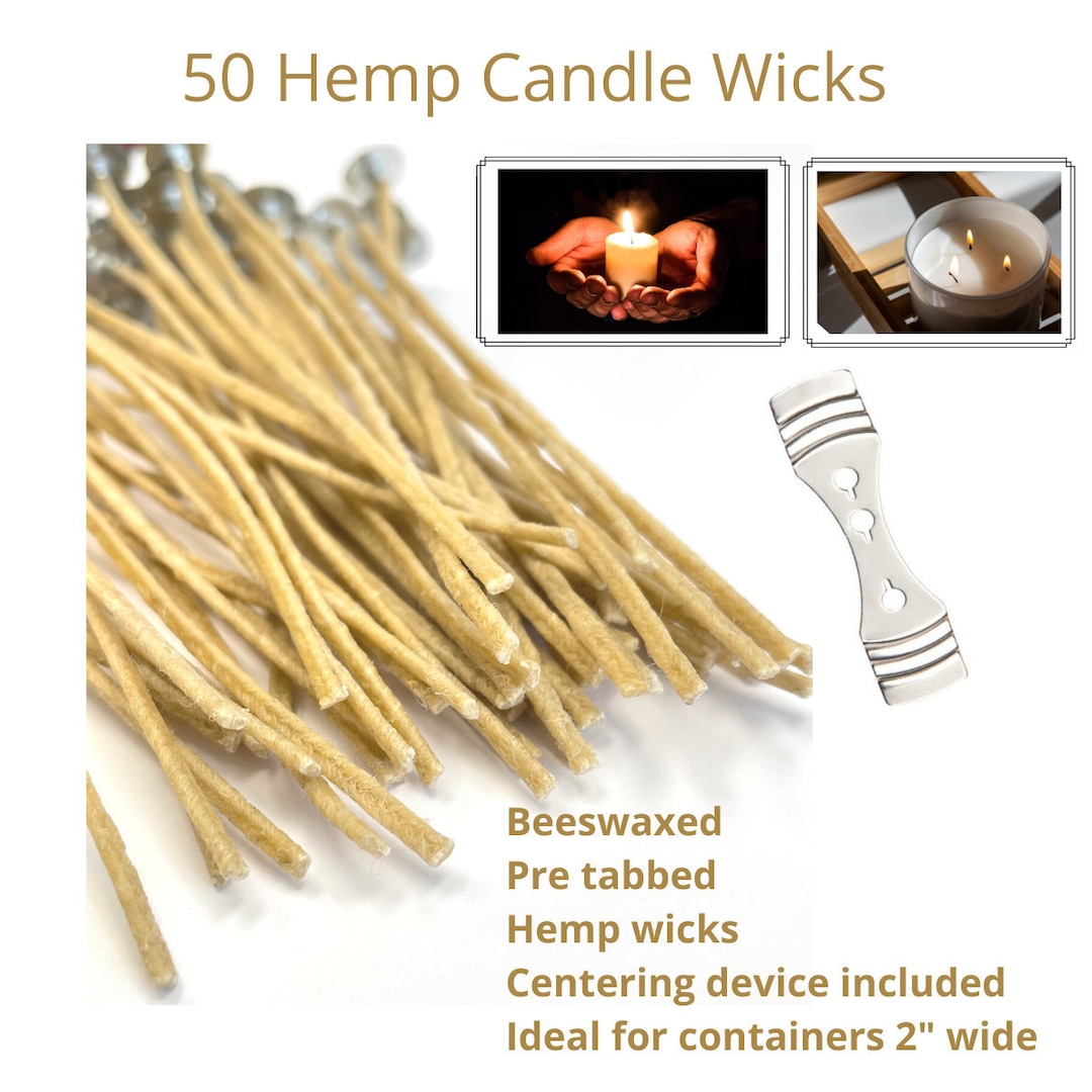 Hemp Wick for Candles, Wicks for Candle Making, Low Smoke Natural