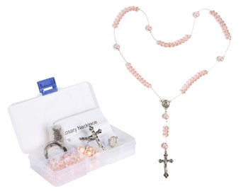 Rosary Making Supplies, Necklace Making Kit, Catholic First Communion Sacrament Prayer Kit, Birthday Christmas Gift For Beader, 1 kit