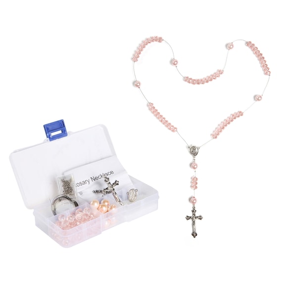 Rosary Making Supplies, Necklace Making Kit, Catholic First Communion  Sacrament Prayer Kit, Birthday Christmas Gift for Beader, 1 Kit 