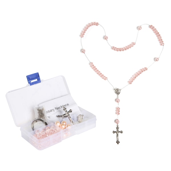 Rosary Making Supplies, Necklace Making Kit, Catholic First Communion Sacrament Prayer Kit, Birthday Christmas Gift For Beader, 1 kit