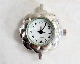 Watch Face for Bracelet Making, Silver Victoria Time Piece for Interchangeable Bands, Gift for Beader Watch Maker, 1 Pc