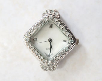 Watch Face for Bracelet Jewelry Craft Making, Silver Victoria Time Piece for Interchangeable Bands, Gift for Beader, 1 Pc