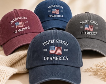 USA 250th Anniversary Embroidered Hat, Patriotic American Flag Cap, 1776-2026 Semiquincentennial, Independence Day Vintage Hat