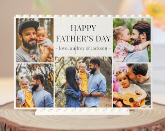 Personalized Customized Photo Rectangle Building Block, Custom Picture Puzzle Building Block, Happy Father's Day, Family Gift
