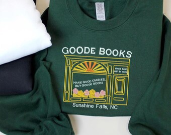 Goode Books Unisex Emily Henry Book Lovers Embroidered Sweatshirt Crewneck Hoodie T shirt