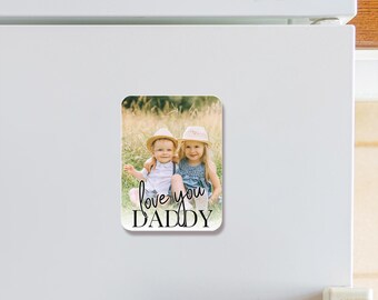 Dad Gift Personalized Photo Fridge Magnet, Custom Acrylic Daddy Magnet for Father’s Day, Fridge Magnet or Keychain Keepsake