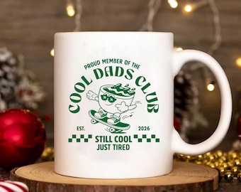 Cool Dad Club Ceramic Mug: Retro New Dad Gift, First Father's Day Present, Best Dad Gift
