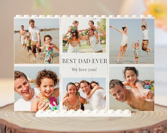 Best Dad Ever Personalized Photo Block Puzzle, Custom Keepsake Gift for Dad, Father's Day Gift, Bricks Puzzle Gift for Daddy,Birthday Gift