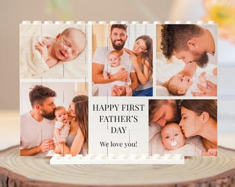 Personalized Customized Photo Rectangle Building Block, Custom Puzzle Building Block, Picture Memory Desktop Ornament, Father's day Gift