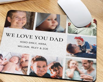 Personalized Dad We Love You Custom Photo Desk Mat, Father's Day Gift For Husband, Best Daddy & Kid Picture Desk Pad Mouse Mat
