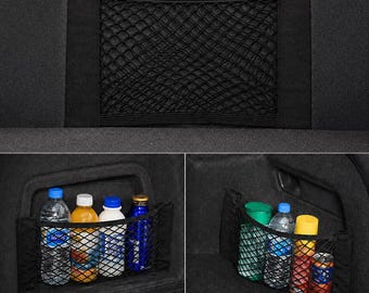 Car Trunk Storage Net – Elastic Mesh Organizer Pocket, Rear Seat Back Storage Bag, Universal Auto Interior Organizer Accessory