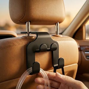 Car Headrest Hook Phone Holder, Back Seat Hanger Mount, Lazy Bracket, Universal Cell Phone Stand for iPhone Samsung, Car Rear Seat Organizer