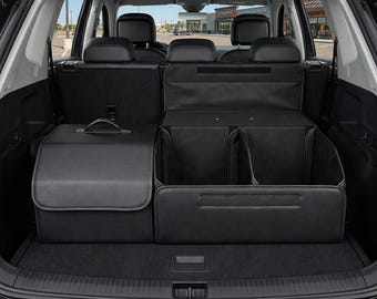 PU Leather Car Trunk Organizer – Foldable Storage Box Waterproof, Collapsible Boot Storage, Large Capacity Car Accessories